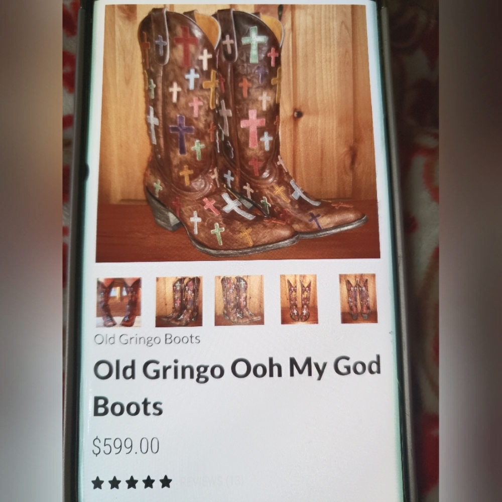 Old Gringo Ooh my God Cowboy Boots crosses 6.5 B
